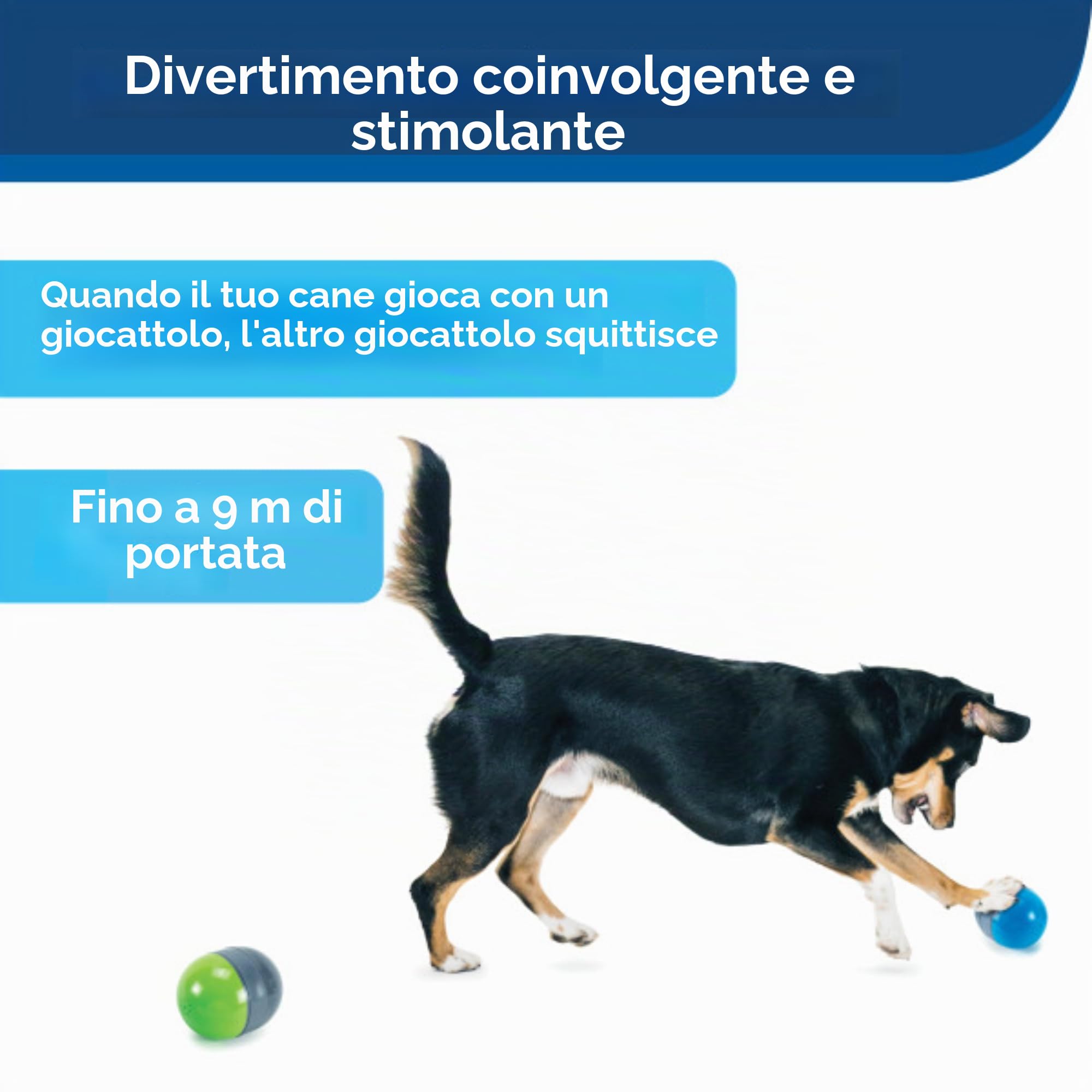 PetSafe Ricochet, Giocattoli Elettronici per Cani, Gioco Interattivo Sonoro per Animali Domestici, Giocattoli Intelligenti, Stimola L'Esercizio Fisico