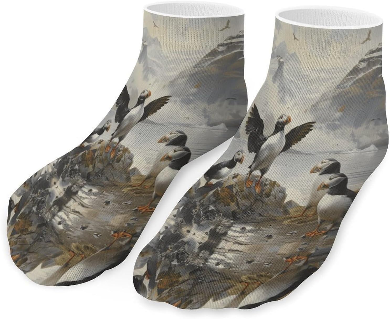 Puffines Ankle Socks for Men Women Low Cut Crew Sock Casual Sports Clothing