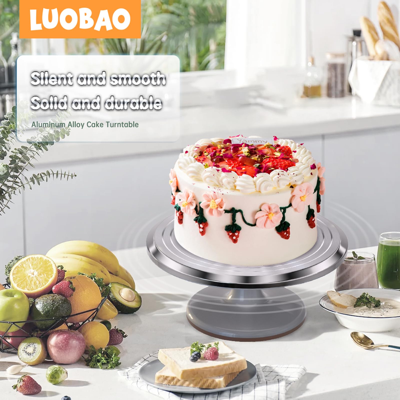 30 cm okrągły aluminiowy obrotowy stojak do dekorowania ciast, obrotowy stojak na ciasto, do ciast, ciast i dekoracji ciast