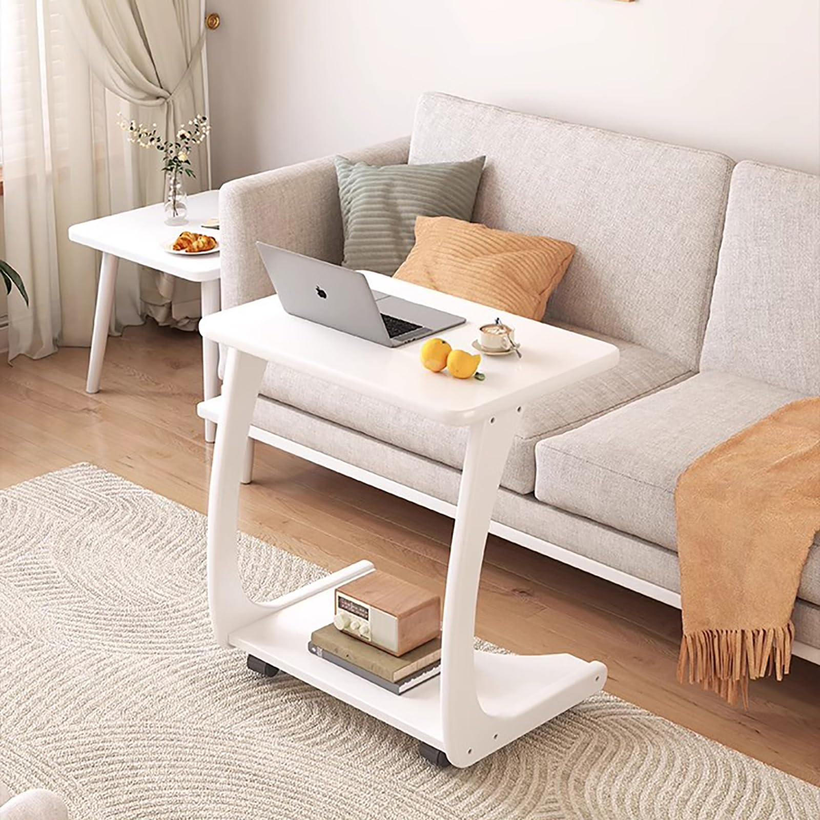 DREAMADE Table D'Appoint Minimaliste,Table De Chevet En Bois Et Cadre Métallique Pour Salon,Chambre,Bureau 48 X 28 X 58,5CM Noir - Maison