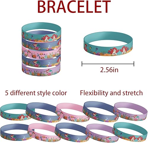 Miniatura 4 de 80 recuerdos de fiesta de sirenita juego de decoraciones de fiesta de sirena pequeña que incluye 10 pulseras 10 llaveros 10 insignias 50 calcomanías