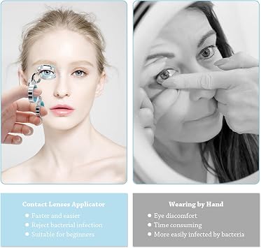 Contact Lenses Applicator,Contact Lens Remover Tool with Contact Lens Case, Sucker,Tweezer with Soft Tip,Contact Lens Wearing Aid Tool,Travel Set,Ideal for Assisting Eye Contacts Lenses