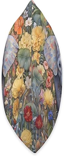 Miniatura 2 de Nature's Neighborhood Batik - Almohada de elefante floral, 16 x 16 pulgadas, multicolor