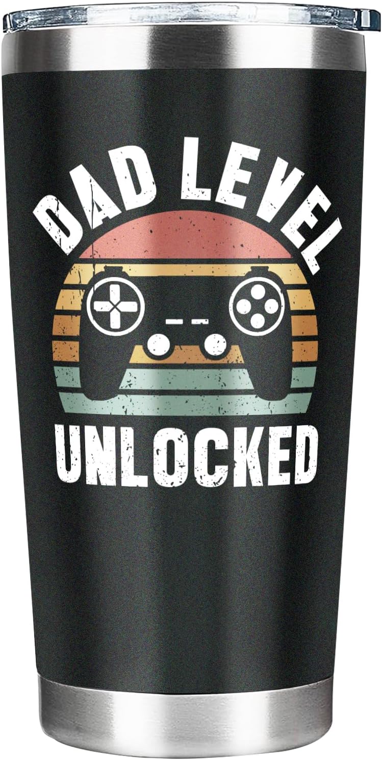 Fatbaby New Dad Gifts, First Time Dad Gifts, Dad Level Unlocked Tumbler, Pregnancy Announcement for Expecting Dad Husband, Fathers Day Christmas Birthday Gifts for Dad To Be 20 Oz