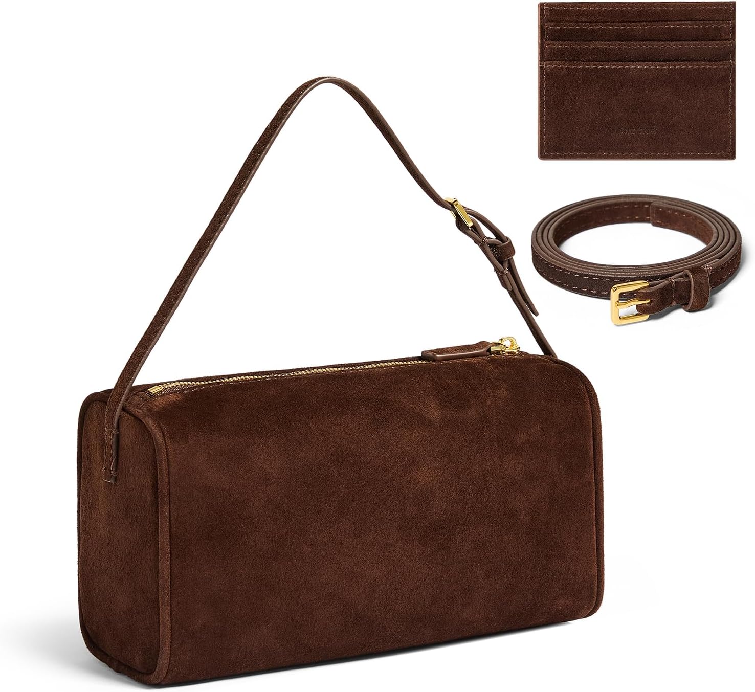 Handmade genuine suede leather crossbody purses for women. Small suede purse with an adjustable strap and ID holder..