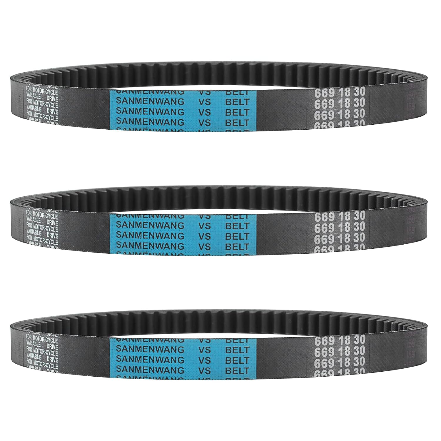 3Pcs CVT Drive Belt for 49cc 50cc 80cc GY6 4-Stroke Engine 139QMA 139QMB 1P39QMB 669-18-30 669 18 30 ATV Scooter Go Kart TaoTao ATM VIP Baja Coolsport JCL Jonway Zongshen NST BMX Kazuma Roketa
