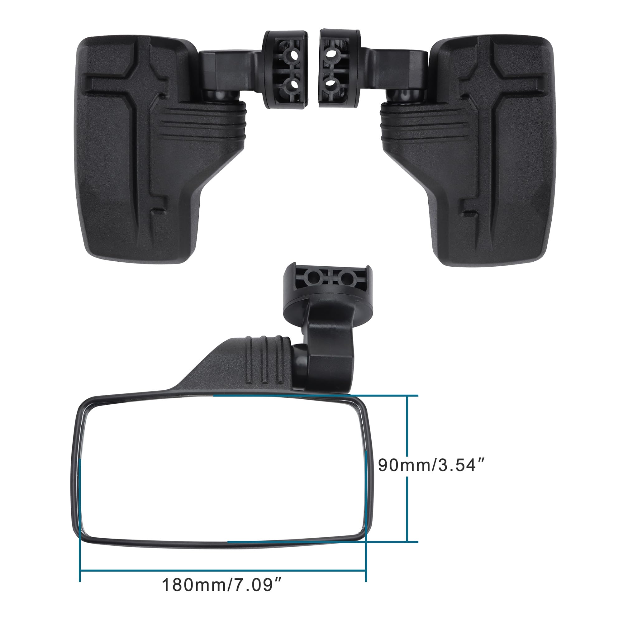 GOOFIT Noir 1.75 - 2 rétroviseur Hors Route Polaris RZR kwasaki teryx Deere Gator Rhino Remplacement pour Yxz RZR 2020 Moto Dune Buggy Beach Buggy VTT UTV Arctic Cat