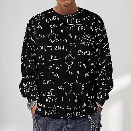 Miniatura 2 de Science Chemistry Equation Men's Crew Neck Sweater Long Sleeve Sweatshirt Pullover Tops