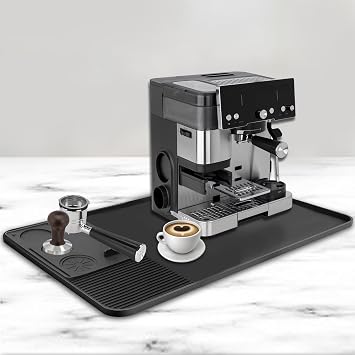 Silicone Coffee Mat For Ninja Luxe Cafe Espresso Machine,24X16 Rubber Coffees Station Mats For Countertop,Coffee Bar Mat Spill Mat Detachable Dish Drying Trays Keep The Kitchen Counter Clean