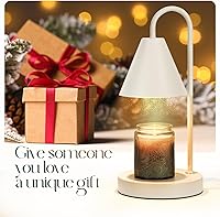 Vista 6 de Lámpara calentadora de velas con temporizador, calentador eléctrico con luz regulable, derretidor de cera perfumada, sin humo, compatible con varios