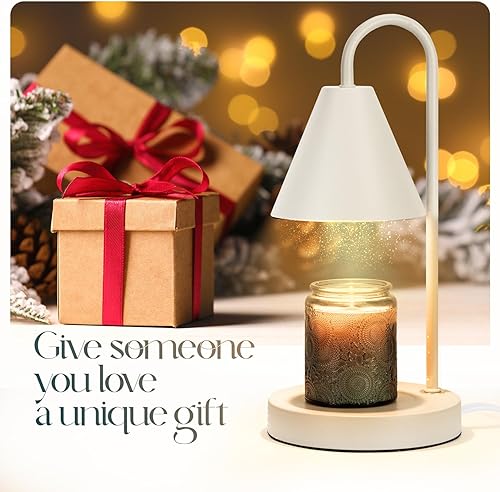 Miniatura 6 de Aimoptg Lámpara calentadora de velas, calentador eléctrico de velas con luz regulable, derretidor de cera perfumada, sin humo, compatible con varios