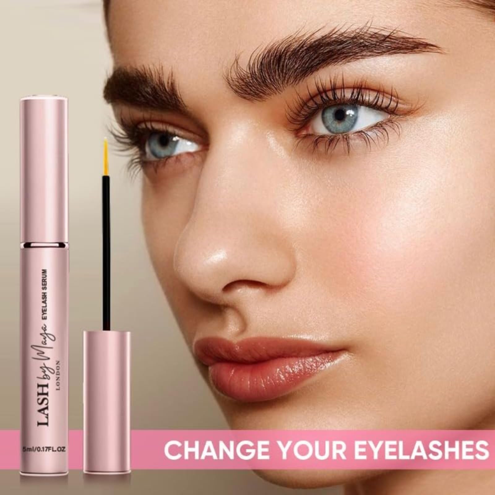 Glowsty Lashes Siero Ciglia London Rosa 2.0 per Ciglia più Lunghe Spesse e Piene