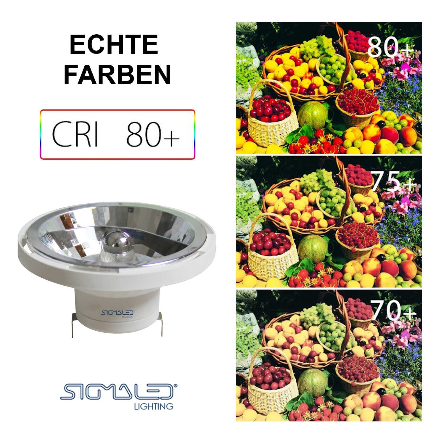 Sigmaled lighting, LED-Spot AR111 G53, 14 W (entspricht 110 W Halogen), 12V AC/DC, Warmweißes 3000 K, 1000 Lumen, AR111 LED-Leuchtmittel, 5er-Pack