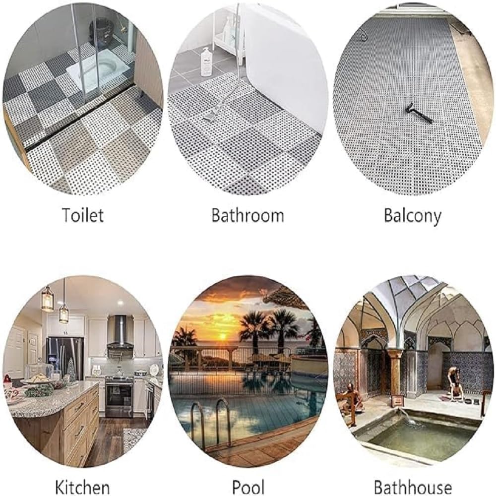 Interlocking Rubber Floor Tiles Drainage Holes Side View