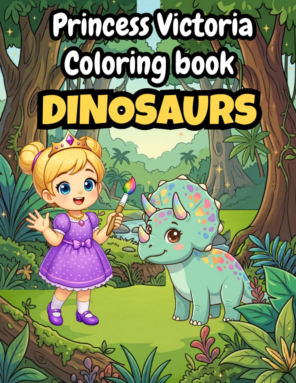 Princess Victoria: Dinosaur Coloring Book for Girls | 50+ Cute & Fun T-Rex, Triceratops & Jurassic Adventure Pages (Ages 3–8) (The Magical World of Princesses and Princes)