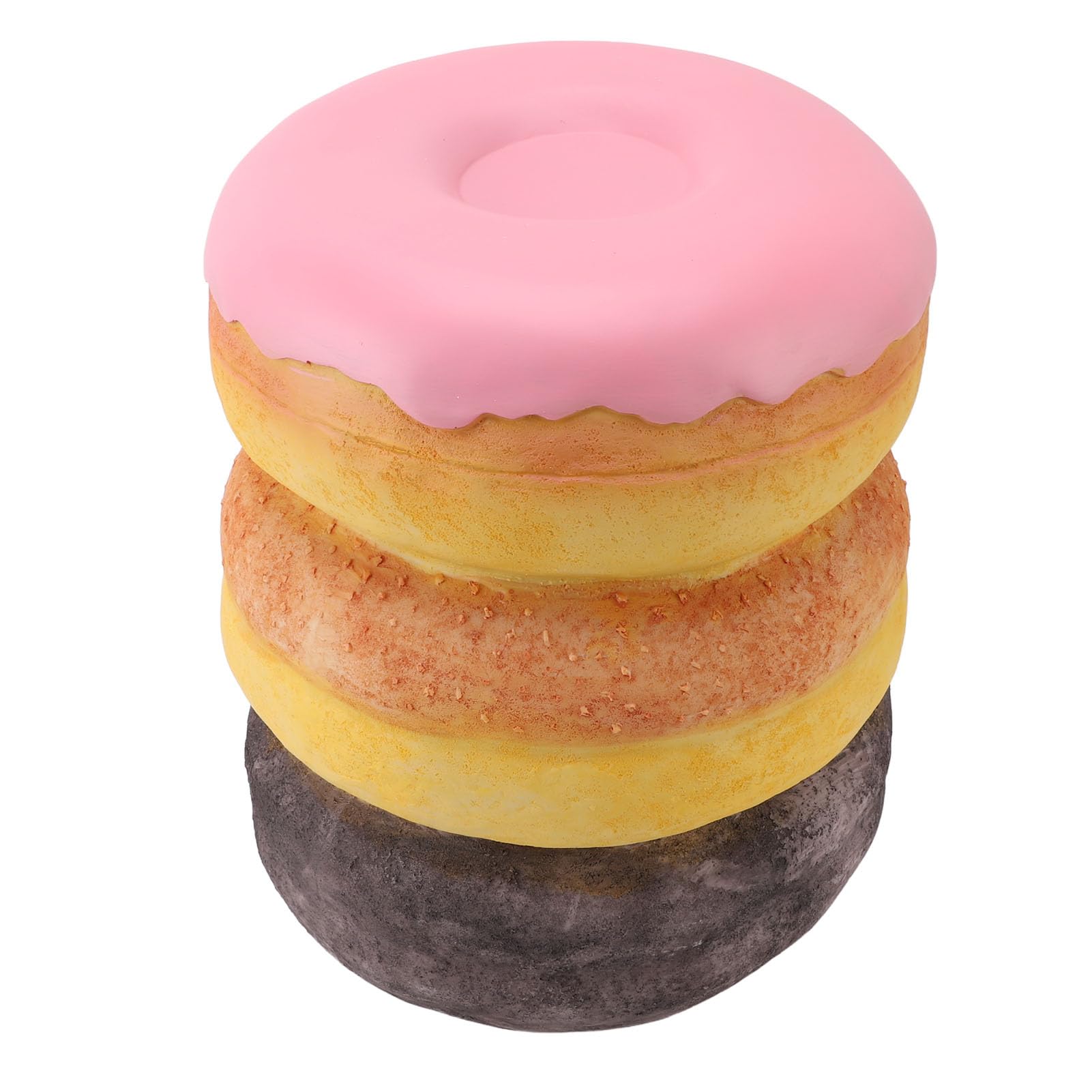 Aramox Taburete Donut Forma Retro Alimento Decorativo Asiento Material 30