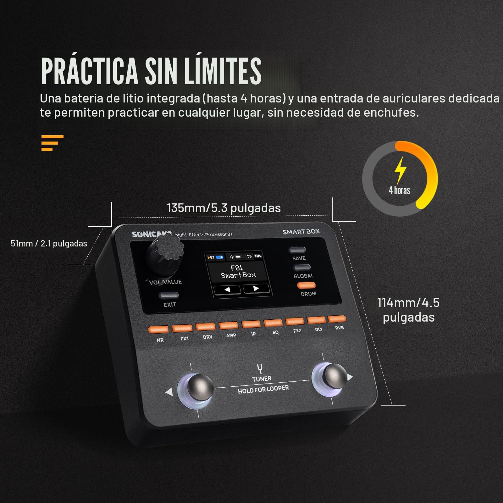 Amazon.com: SONICAKE QME-20 Smart Box - Pedal de efectos múltiples