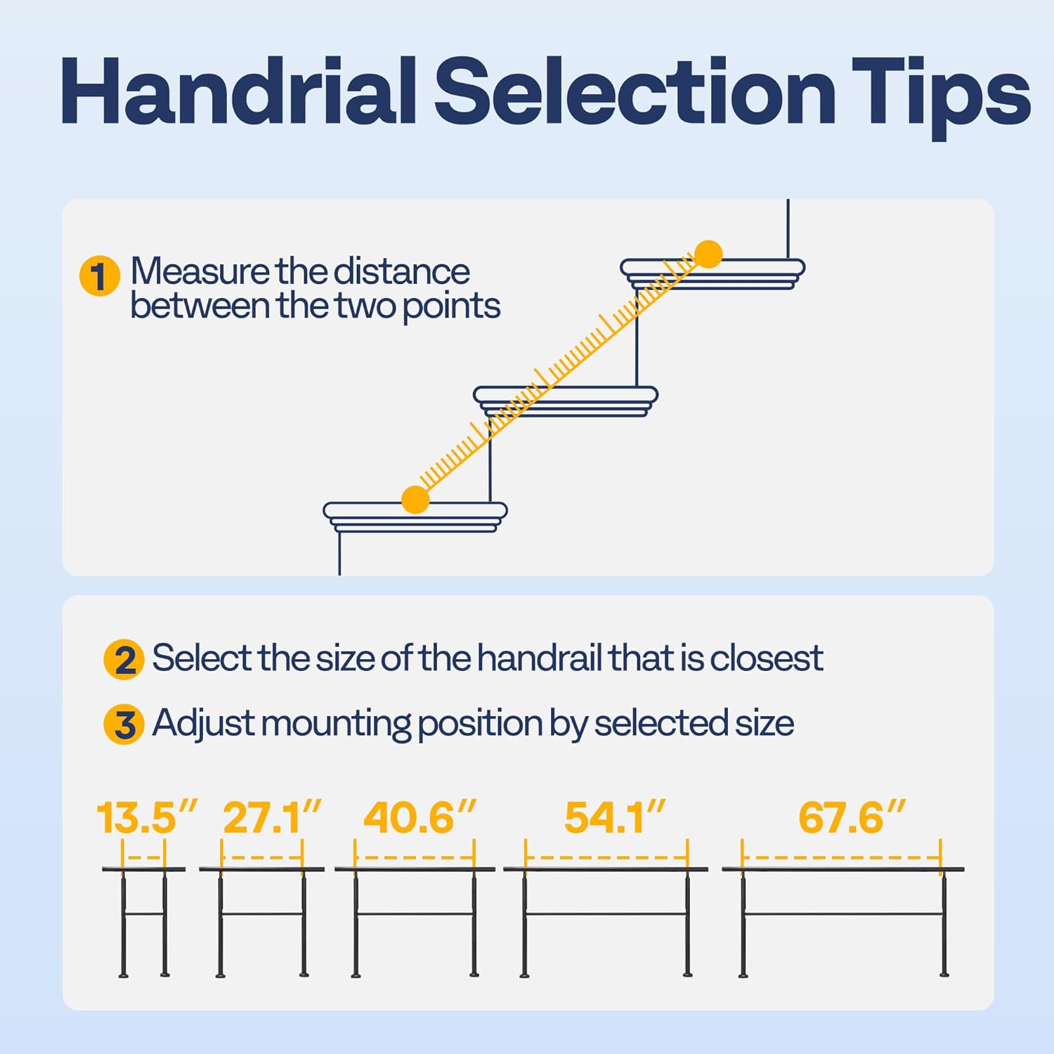 Close-up of VIVOHOME handrail features including drill bit and base