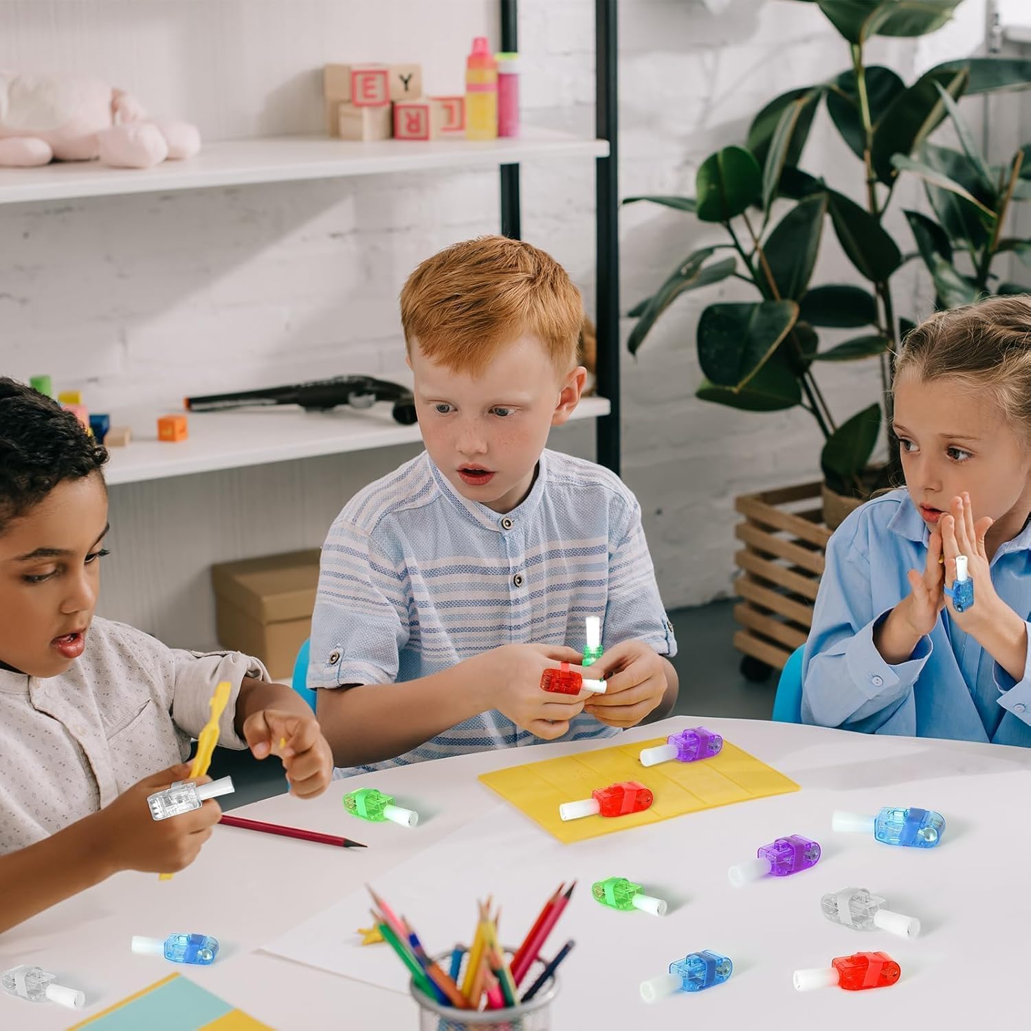 CHUNNIN 36 PCS Super Theme Hero Party Favors Hero LED Light Up Finger Lights, Glow in the Dark Hero Party Finger Light Bulk for Father Day Goodie Treat Bags Stuffers Super Birthday Party Supplies