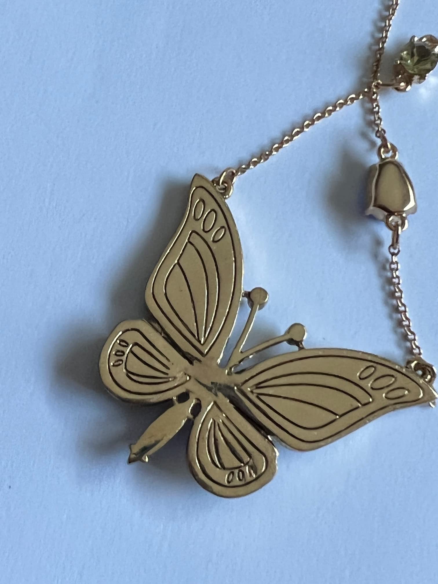 Betsey Johnson Green Turquoise Blue Lavender Crystal Gold Butterfly Necklace Great Gift Idea Christmas XMAS Birthday Mother's Day Valentine's Day Present