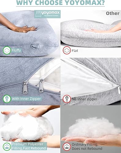 Miniatura 2 de yoyomax Almohadas de embarazo, en forma de U, almohada de maternidad de cuerpo completo, almohada de embarazo de espuma viscoelástica con funda