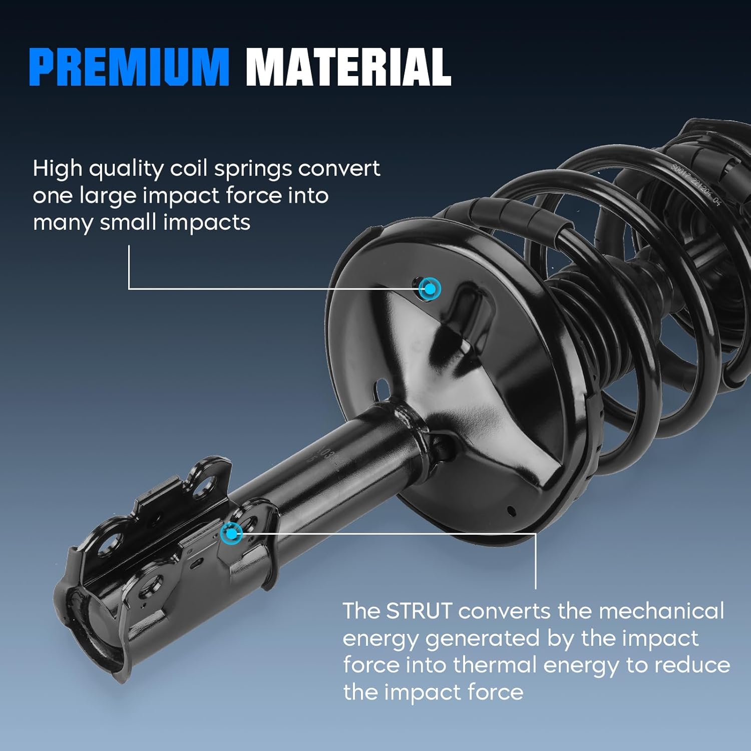 Front Complete Coil Spring Struts Assembly Shock Absorber Fit for Toyota Camry 2.2L 1992-1996, fit for Toyota Avalon 1995-1996, Pair of Hydraulic Spring Strut Shock Absorber Replace for 171980, 171979