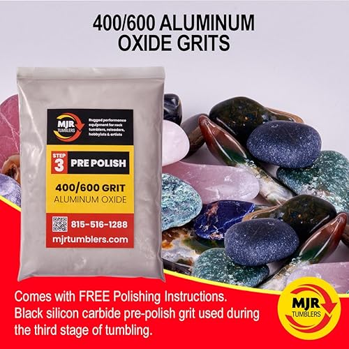 Miniatura 5 de 20 libras de grano de pulido de roca de óxido de aluminio MJR Tumblers Premium 1200 para etapaetapa 4, MJR Tumblers es una empresa discapacitada y
