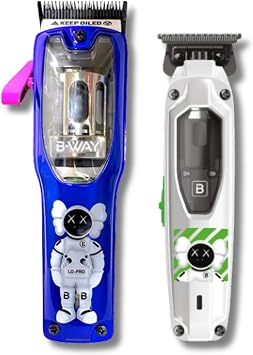 BWAY Professional Hair Clippers for Men, Cordless Barber Clipper and Trimmer Set, 2-in-1 Lo-Pro X Hair Clipper with Zero Gap T-Pro Trimmer, Rechargeable Electric Hair Cutting Grooming Kit