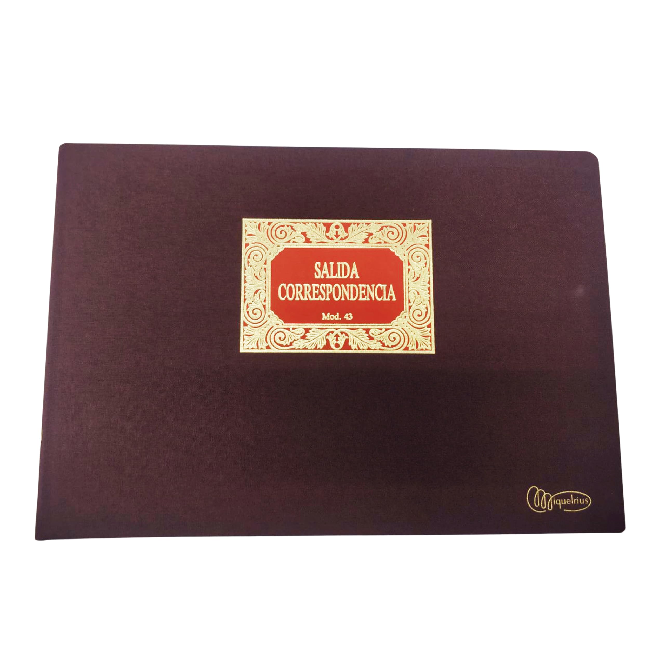 Miquelrius - Libro de Contabilidad, Clase R, Apaisado, Folio Natural 215 x 315 mm, Rayado Salida de Correspondencia, 100 Hojas SIN numerar de 102 g/m², Forrado en Tela, Lomo Engomado