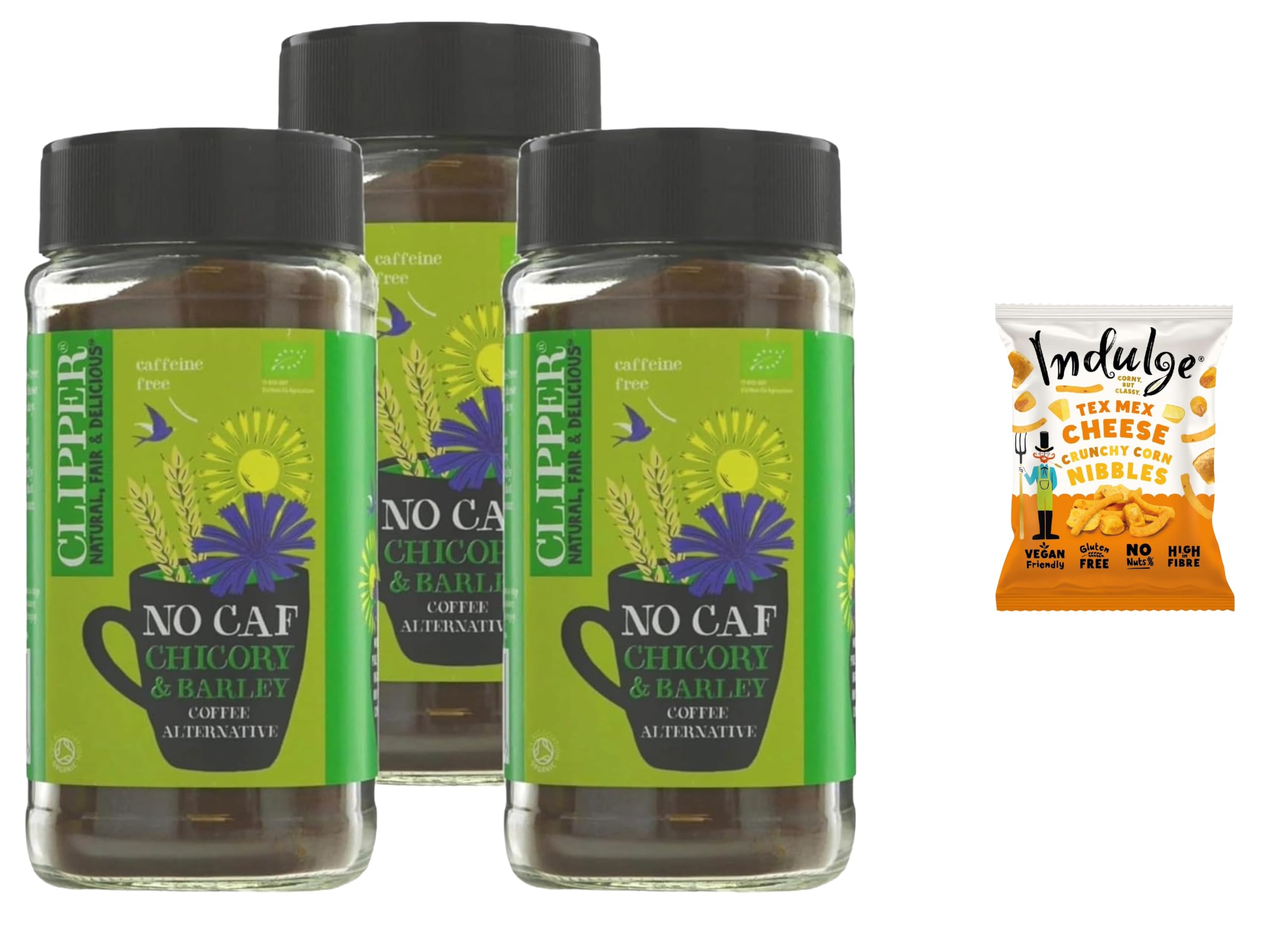 ノーカウントNO-Count premium３個セット Clipper Organic NoCaf 100g + Indulge Snack | Caffeine-Free Coffee