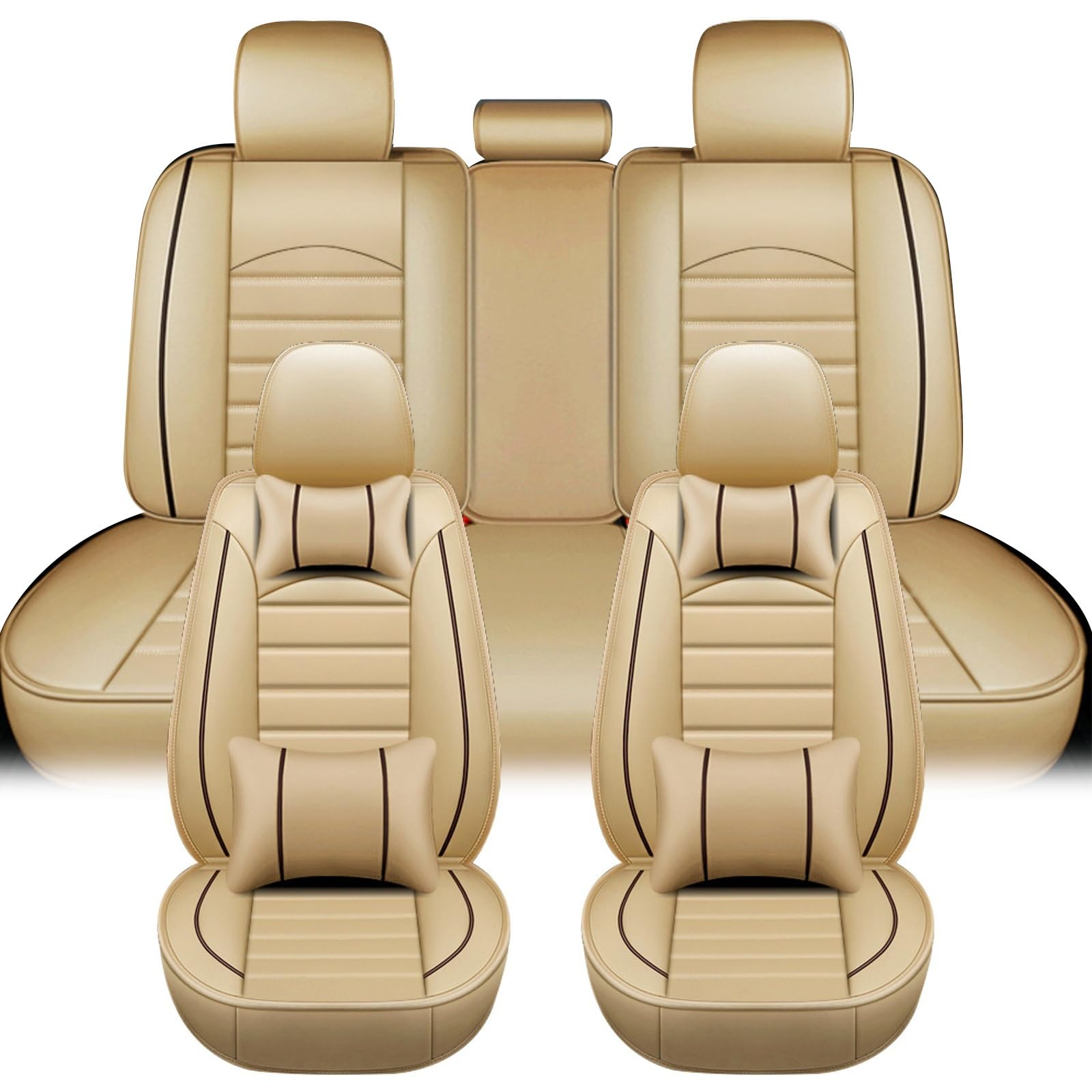 に適用アウディA4 アバントB9 平成28年~令和5年 車用シートカバー シートクッション 全囲い設計 革素材 通気性 防水 汚れ防止 滑り止 耐摩耗親膚 日常通勤 長距離ドライブ ファミリー旅行用 四季通用 5席 簡単取り付け(米,枕付き)