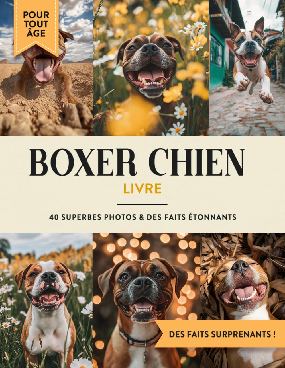 Boxer Chien Livre: 40 Photos de Chiens et Faits à Offrir en Cadeau Éducatif aux Enfants et Adultes