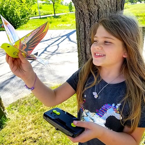 Miniatura 2 de MUKIKIM eBird Orange Phoenix - Drone de juguete volador RC para niños. Control remoto para interiores y exteriores, alas batientes, helicóptero de
