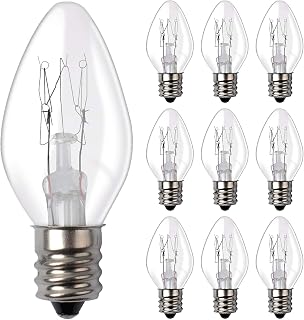 15 Watt Light Bulbs Compatible with Scentsy - C7 Replacement Salt Lamp Bulb for Plug in Night Wax Warmer Diffuser 15W 120 Volt, E12 Candelabra Base 10 Packs