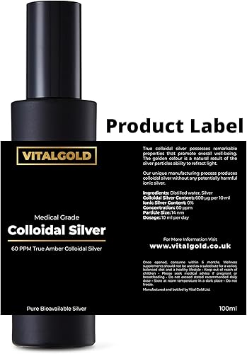 Miniatura 6 de Plata coloidal verdadera 60 PPM - Libre de plata iónica - Botella de vidrio de 3.4 fl oz con tapa atomizador