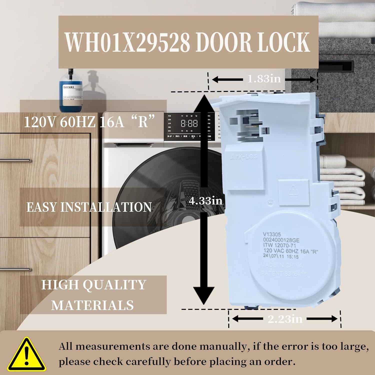 Upgrade WH01X29528 Washer Door Lock Replacement Compatible with GE Washer Parts, Replaces AP6985313, EAP12749276, 4958749, PS12749276, PD00060769