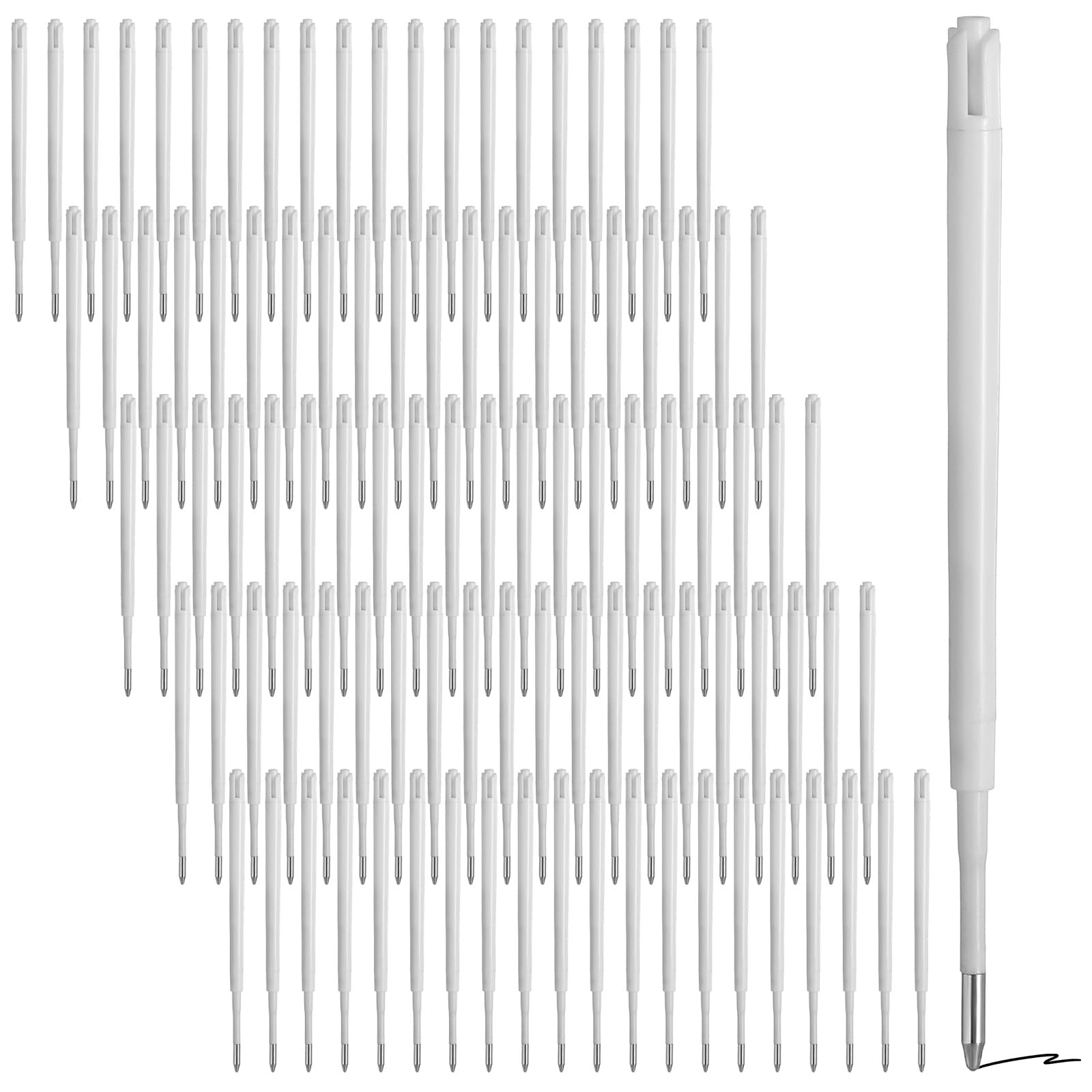 100 PCS Pen Refills Black Ballpoint, Ymapinc 1.0mm Smooth Writing Retractable Pen Ink Refills, 3.94’’ Universal Pens Refill, Ideal for Home Office School Daily Use