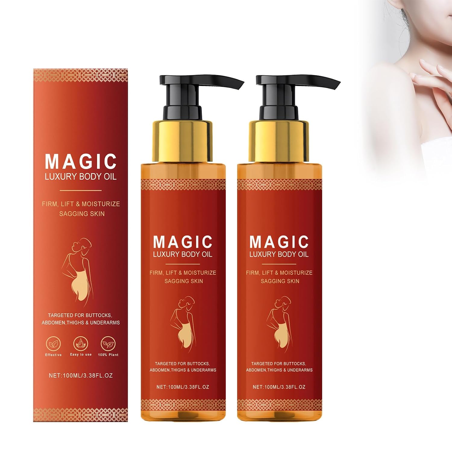 Magic Body Oil with 99% Natural Ingredients - Firming Care Oil 200 ml for Radiant White Skin Oil Beauty to Reduce Lines and Sag Skin Body Moisture Oil