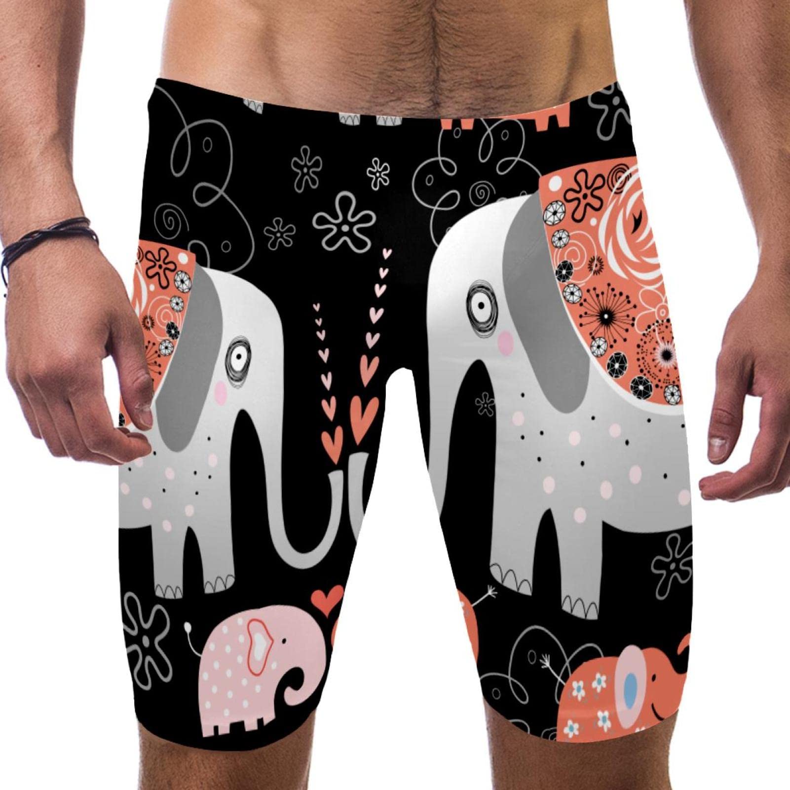 Swim jammers de hombre negros con girasoles para entrenamiento largo 7