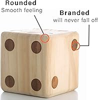 Vista 5 de Dados gigantes de madera para patio, juego de 6 juegos al aire libre con dos