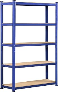 Yaheetech 5-Tier Heavy Duty Storage Shelves 35.5" W x 12" D x 71" H Blue