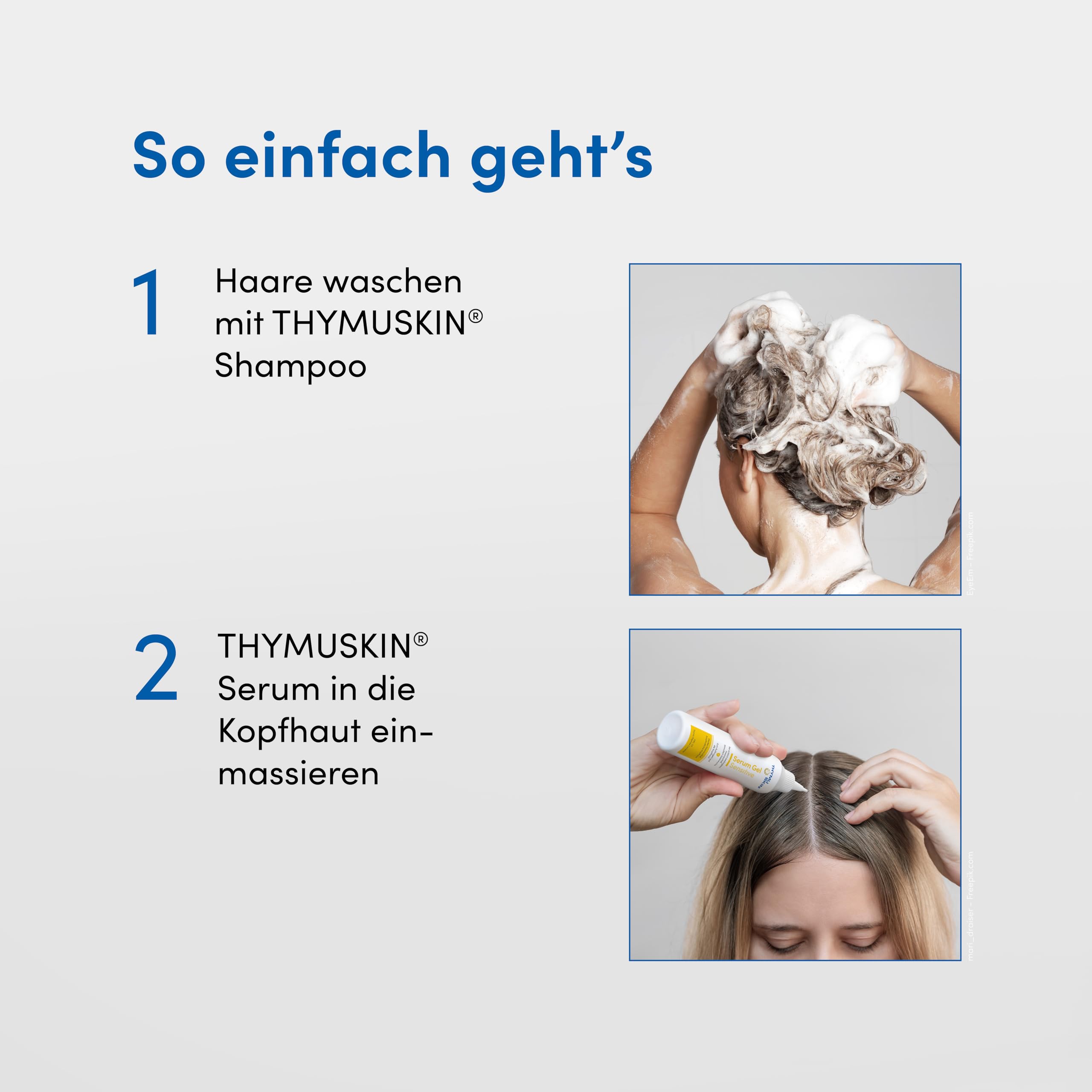 THYMUSKIN Sensitive Serum Gel (1 x 200 ml) | Serum zur Anwendung bei diffusem Haarausfall und kleinen, kahlen Stellen. Stimuliert den Haarwuchs