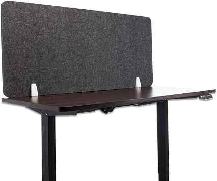 Desk Screen Cubicle Panel and Office Partition Privacy Screen, 54.5 X 1 X 23.5, Polyester, Ash