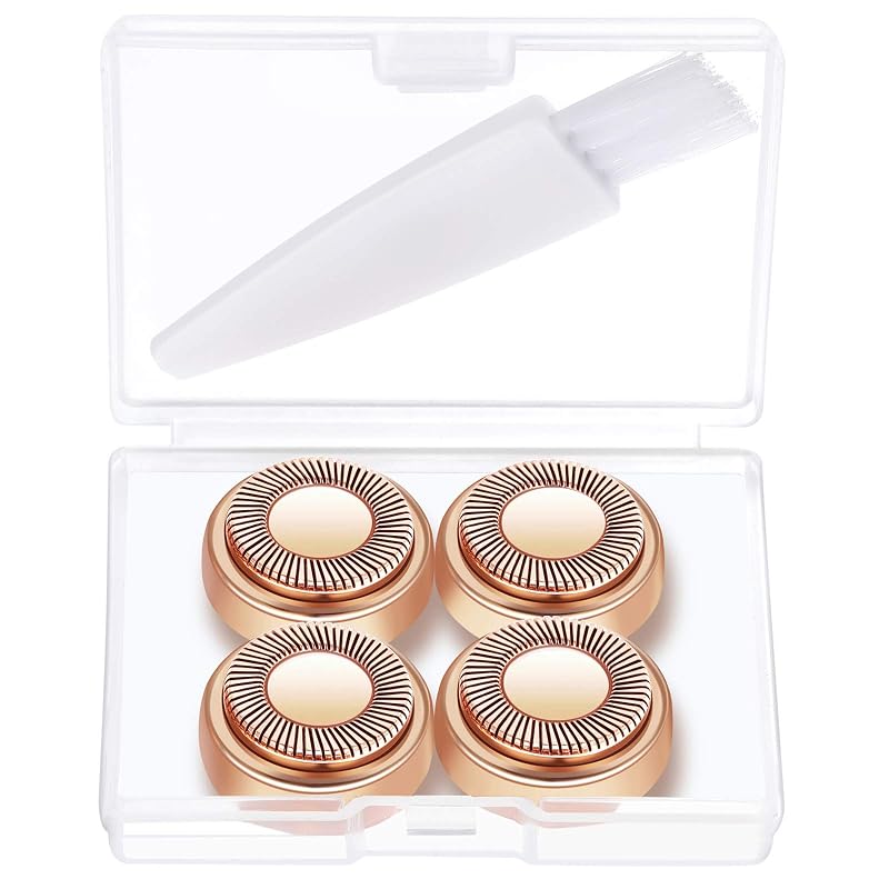 Cabeças de reposição Dealswin compatíveis com removedor de pelos faciais Finishing Touch Flawless Geração 1, acabamento Rose Gold 18K, Pacote com 4