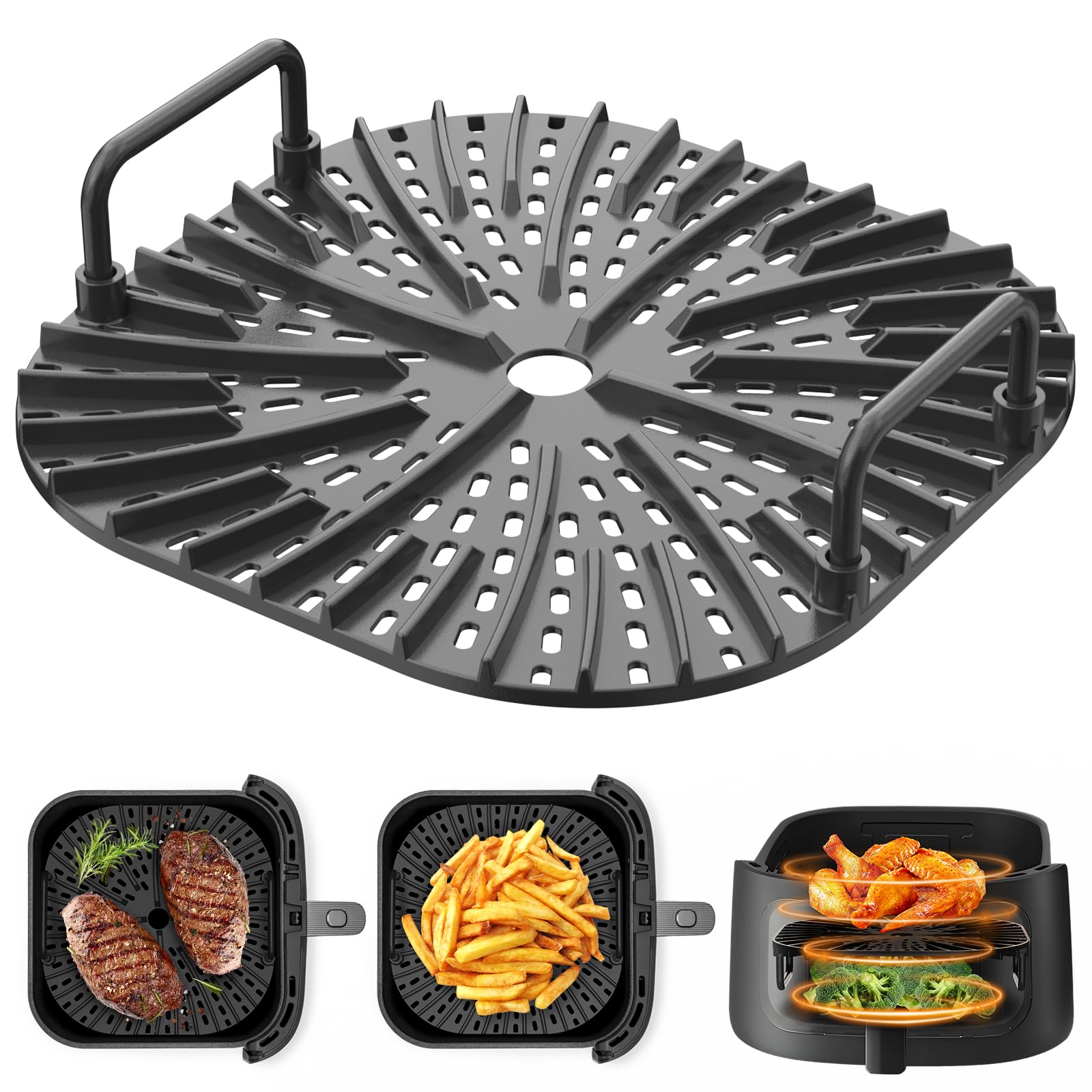 Accesorios freidora de Aire Rejilla Air Fryer, Accesorios para freidora sin Aceite COSORI Cecotec Ninja Philips EVVO 5,5L 6L 6,2L 6,5L, Bandeja Air Fryer Accesorios moldes para freidora de Aire