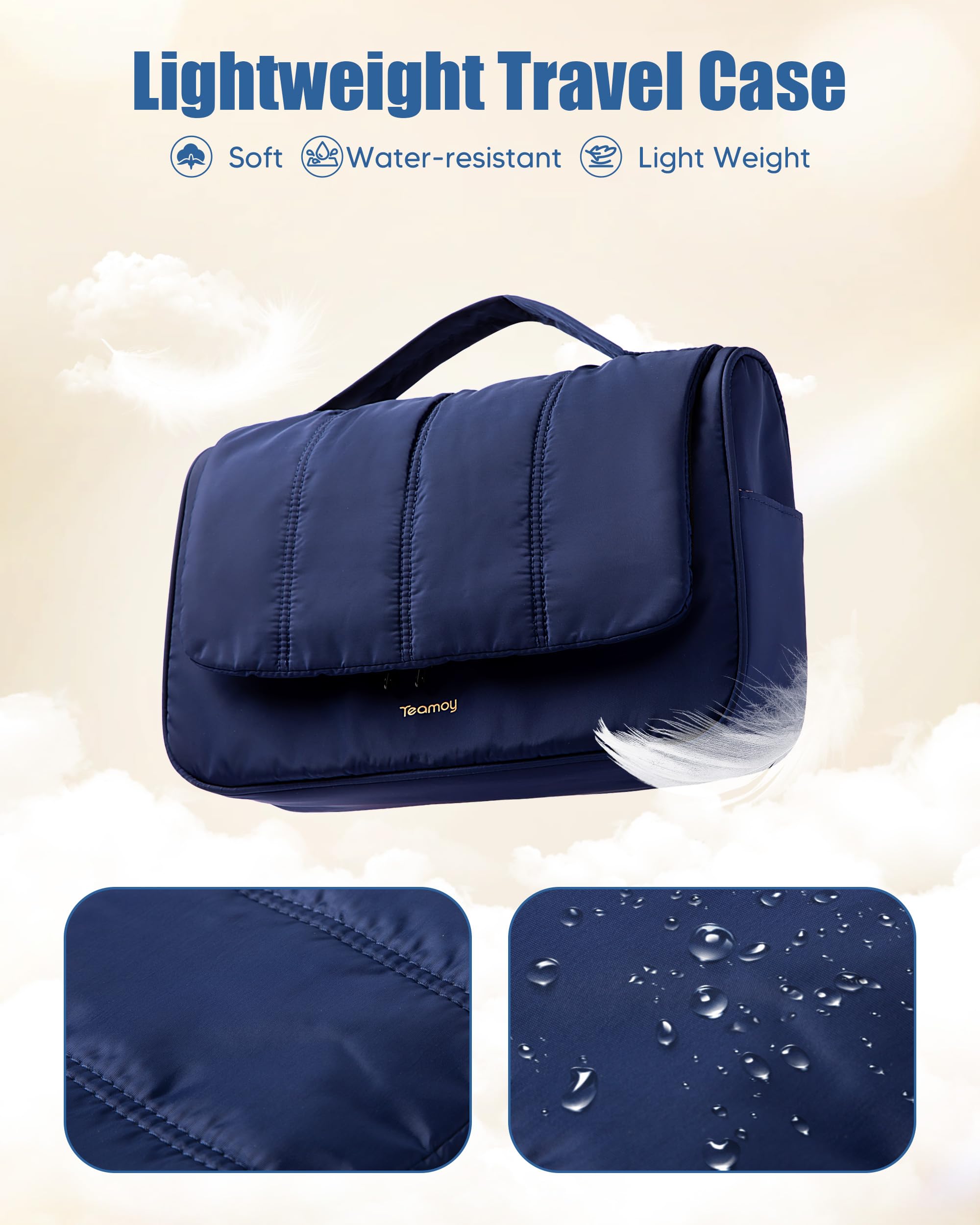 Teamoy Bolsa de Almacenamiento de Viaje Compatible con Dyson Airwrap, Organizador Portátil, Cilindro Largo, Azul Oscuro