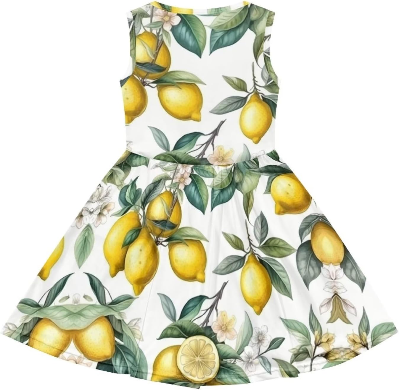 Cute Floral Sundress for Girls Loose Fit Swing Twirly Sleeveless Dress with Pockets