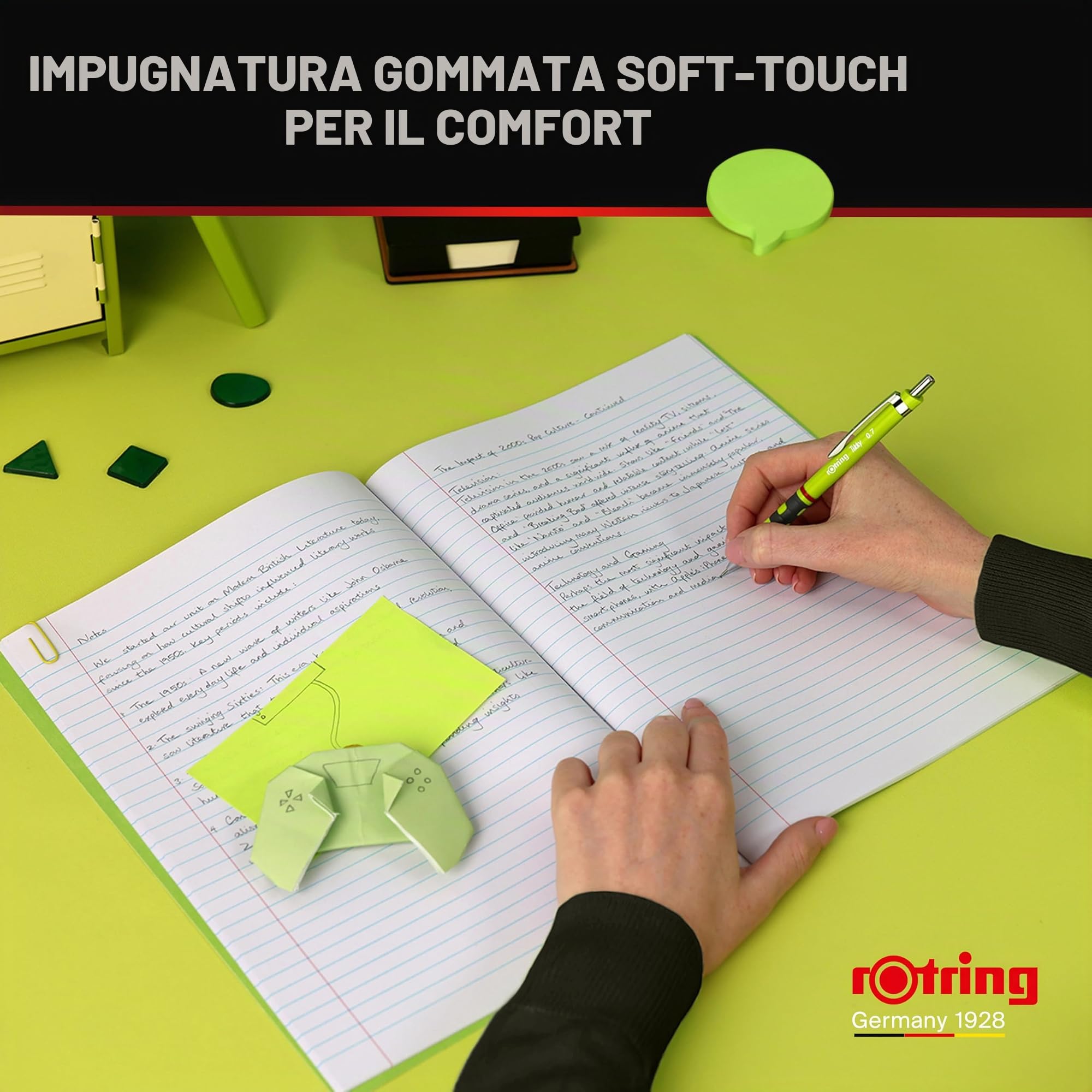 rOtring Tikky Matita meccanica | 0,7 mm HB | Fusto calendula (arancia) | Leggera con impugnatura in gomma | 12 pezzi
