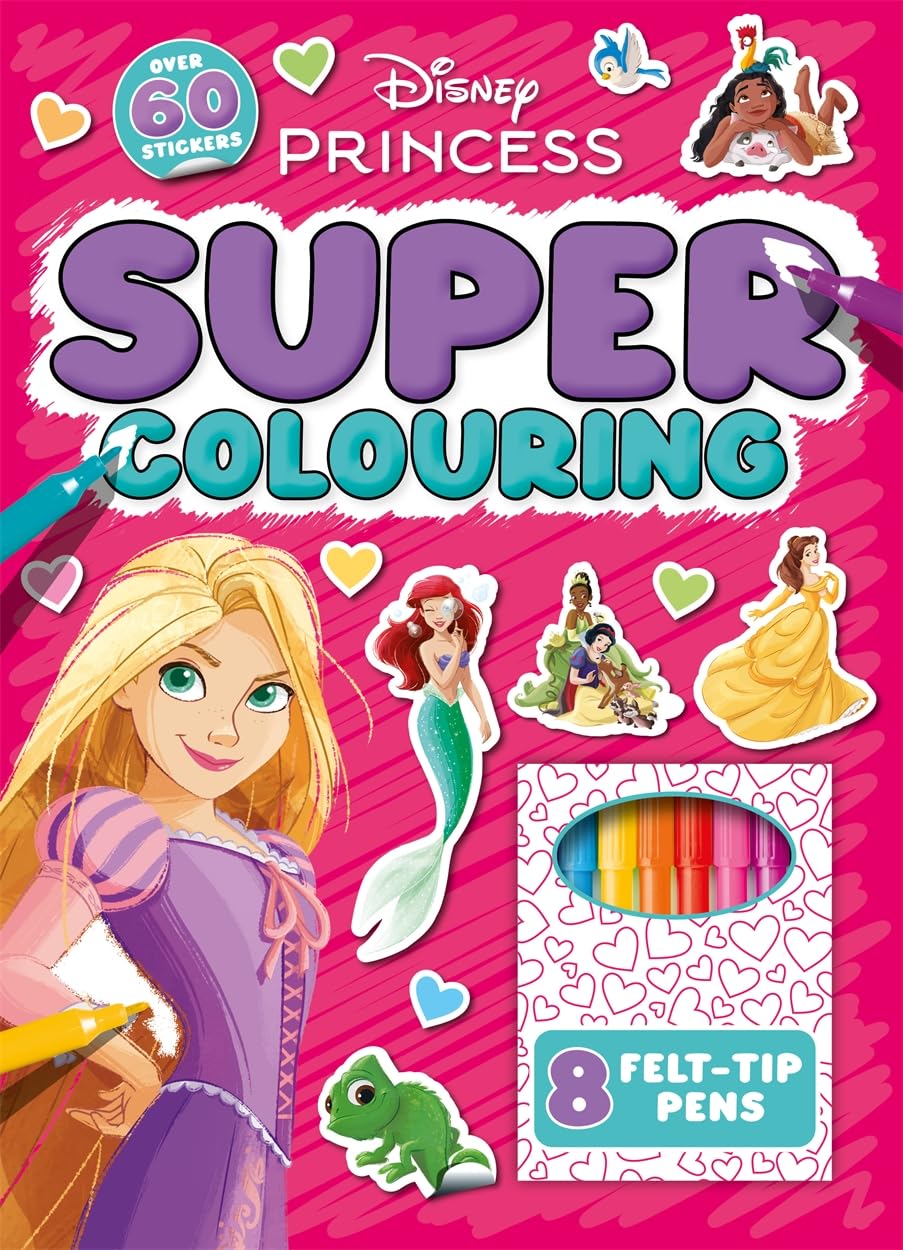 Disney Princess: Super Colouring (Activity kit for kids including 8 felt-tip pens)