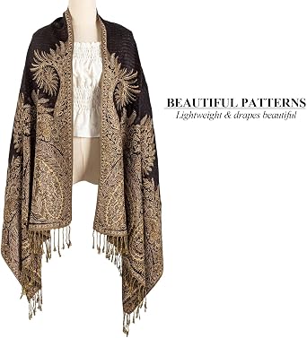 AUSEKALY Pashmina Feel Rave Scarf for Men Women Reversible Wrap